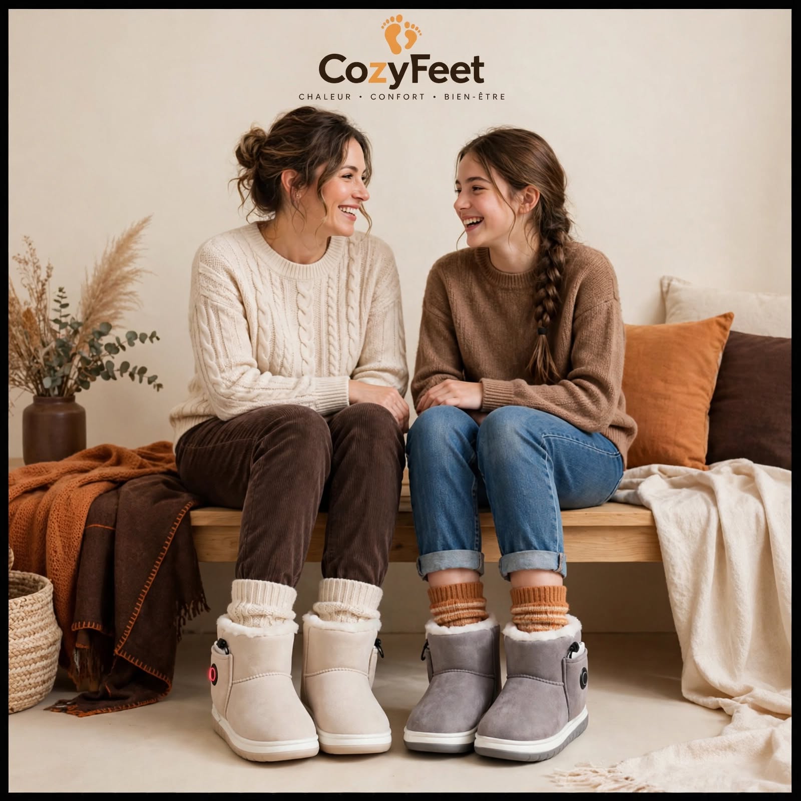 Cozyfeet-Pantoufle Chauffante